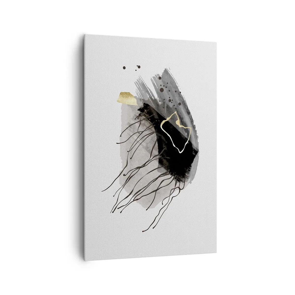 Lærredstryk - Billede på lærred - I sort og guld - 80x120 cm