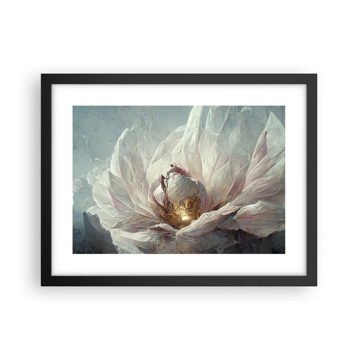 Plakat i sort ramme - Blomstrer en gang om hundrede år - 40x30 cm