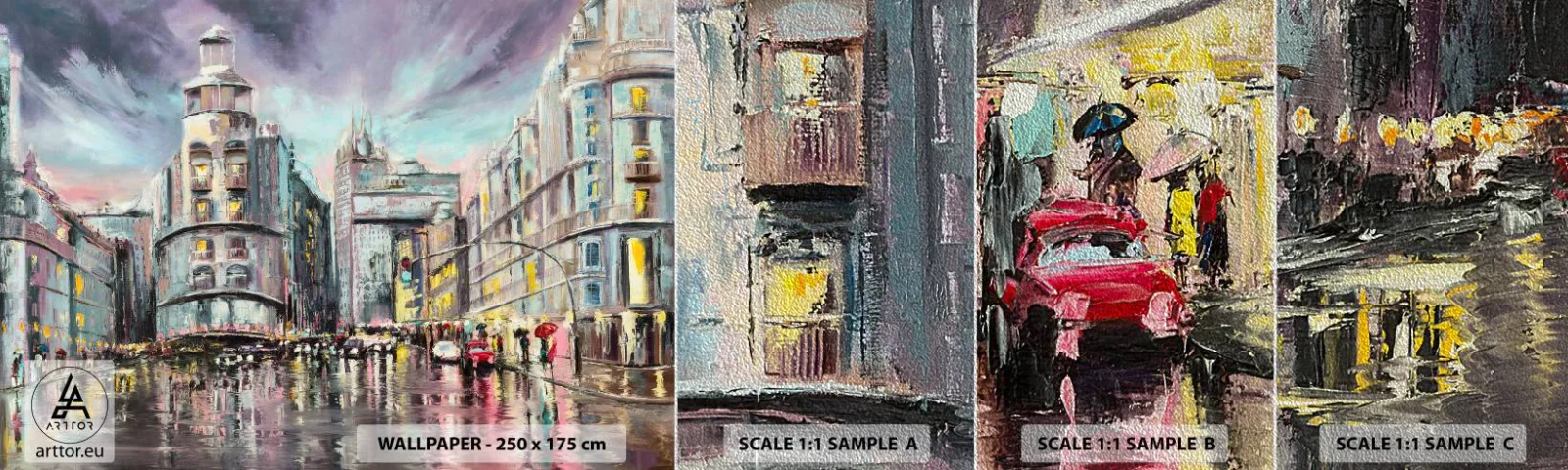 Prøve Fototapet Premium Sand - Det vil blive en vellykket aften - By, Madrid, Arkitektur - 100x30 cm