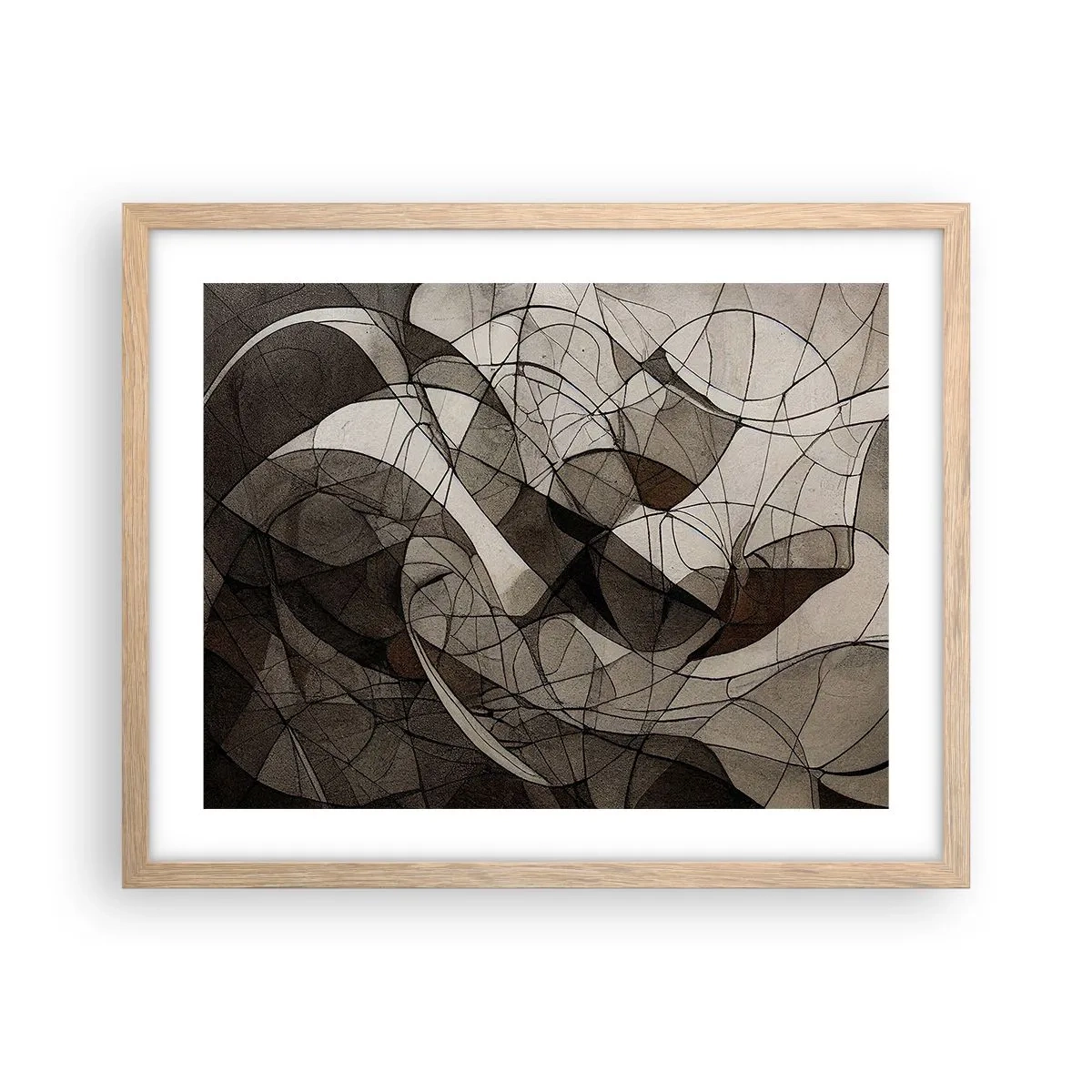 Plakat i ramme af lyst egetræ - Cirkulation af jordens farver - 50x40 cm