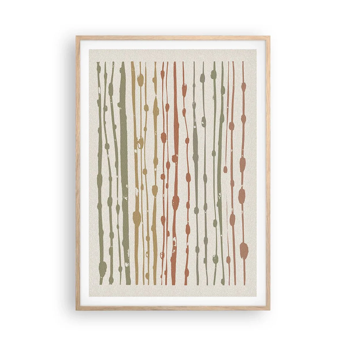 Plakat i ramme af lyst egetræ - Musikalsk farvenotation - 70x100 cm