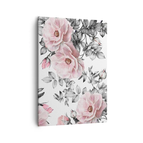 Lærredstryk - Billede på lærred - Forsvind i rosenblomsterne - 50x70 cm