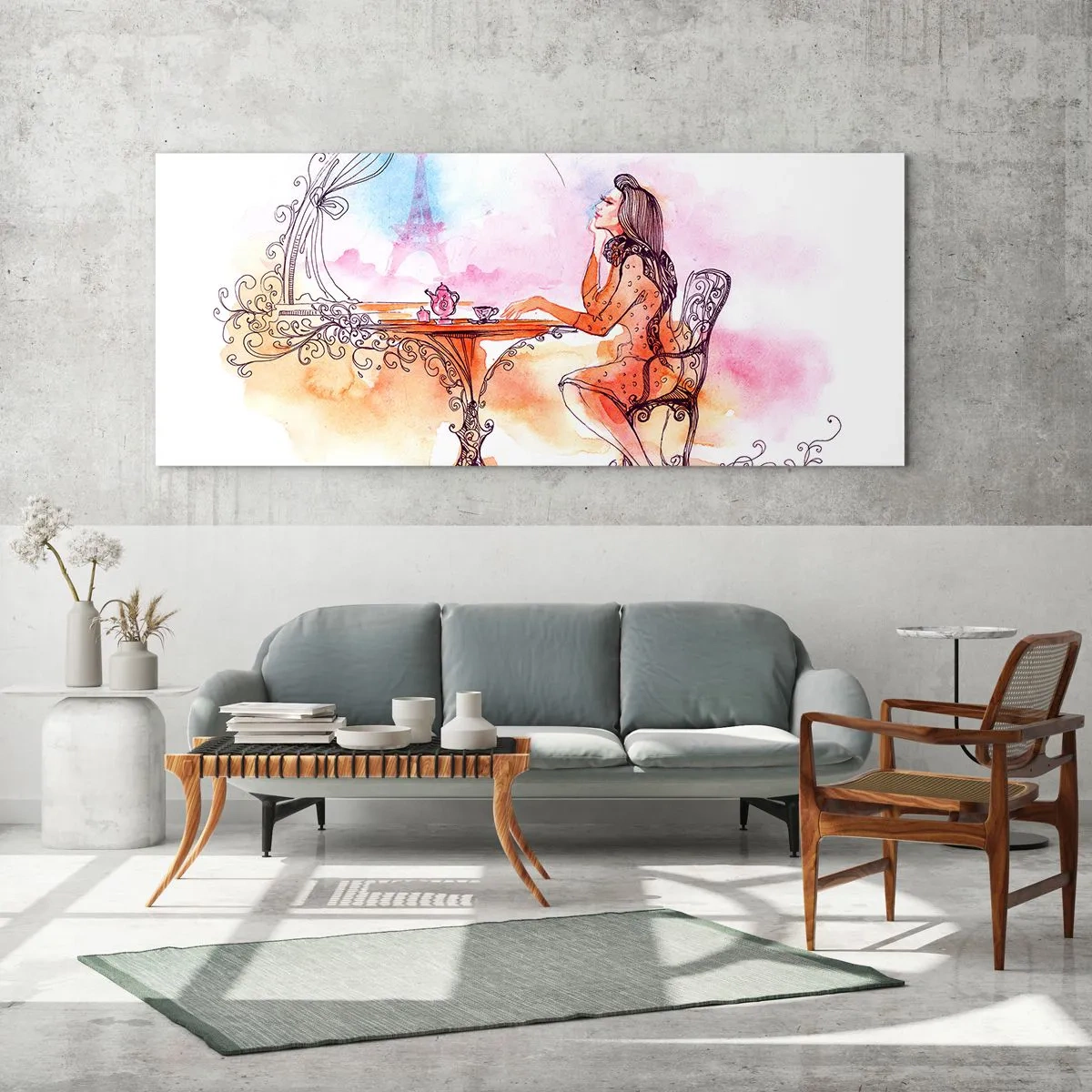 Billede på glas - Parisisk elegance - 100x40 cm