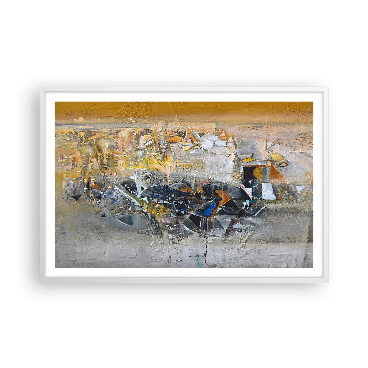 Plakat i hvid ramme - Alt vil falde på plads - 91x61 cm