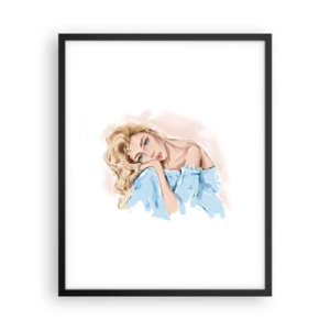 Plakat i sort ramme - Drømmende i blåt - 40x50 cm