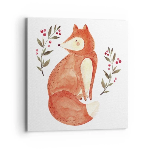 Lærredstryk - Billede på lærred - Lille rødhåret - 70x70 cm