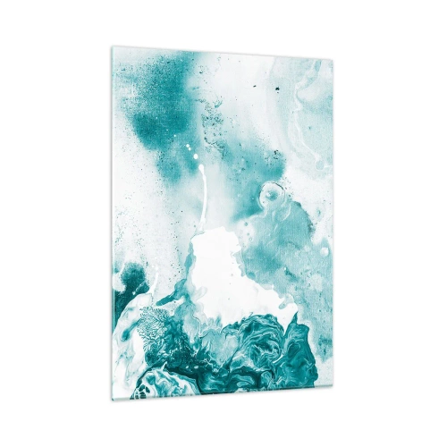 Billede på glas - Blå oversvømmelsesflader - 50x70 cm