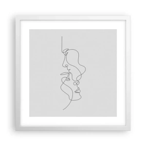 Plakat i hvid ramme - Gløderne af glubende begær - 40x40 cm