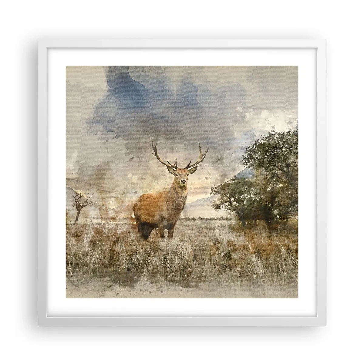 Plakat i hvid ramme - Værdighed - styrke - værdighed - 50x50 cm