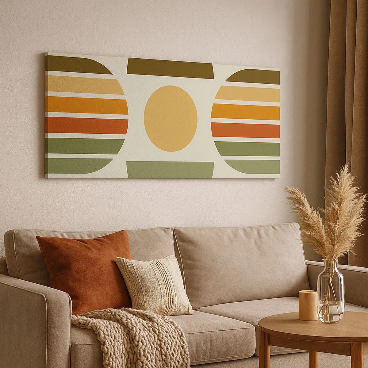 Lærredstryk - Billede på lærred - I jordfarver - 100x40 cm