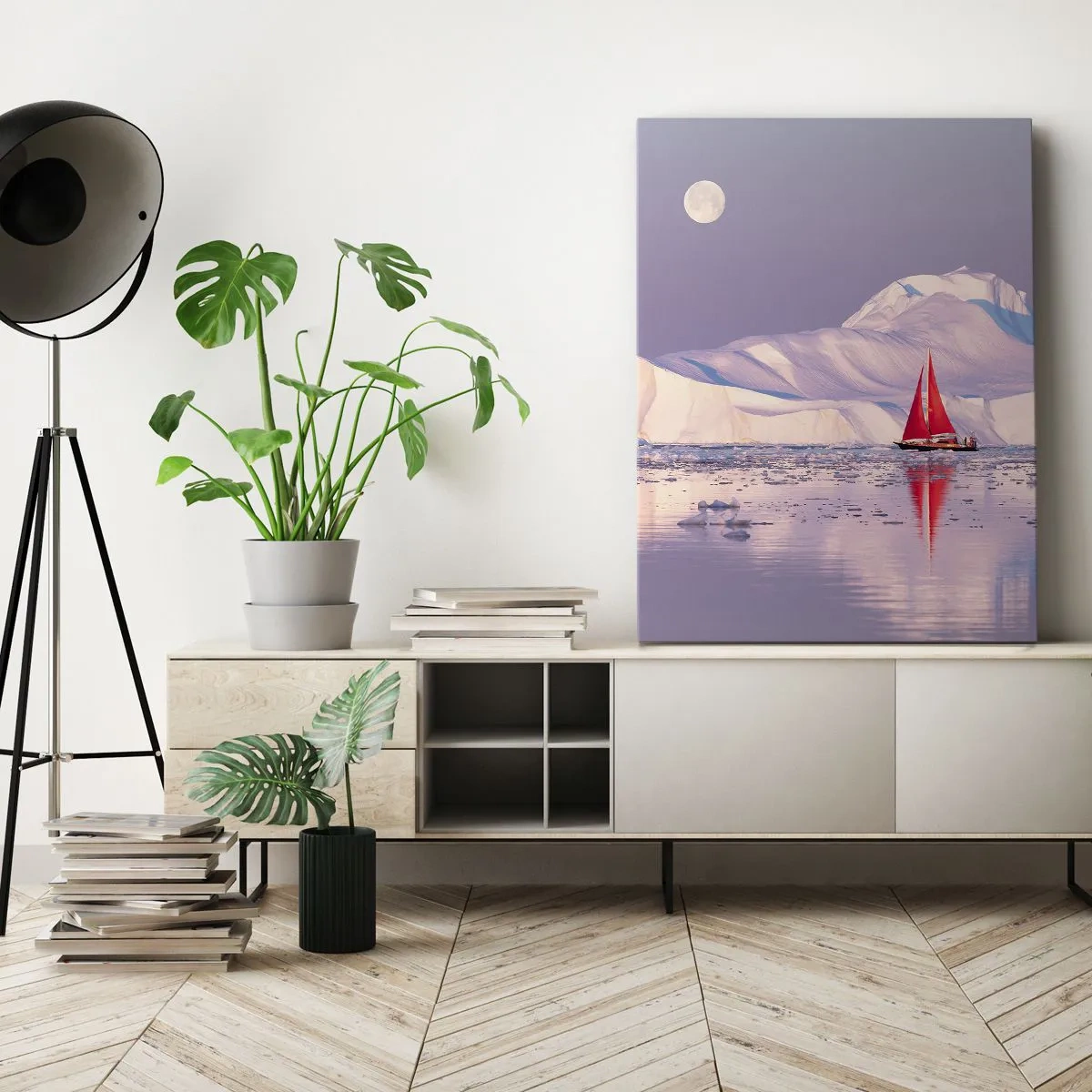 Lærredstryk - Billede på lærred - Sejlets varme, isens kulde - 50x70 cm