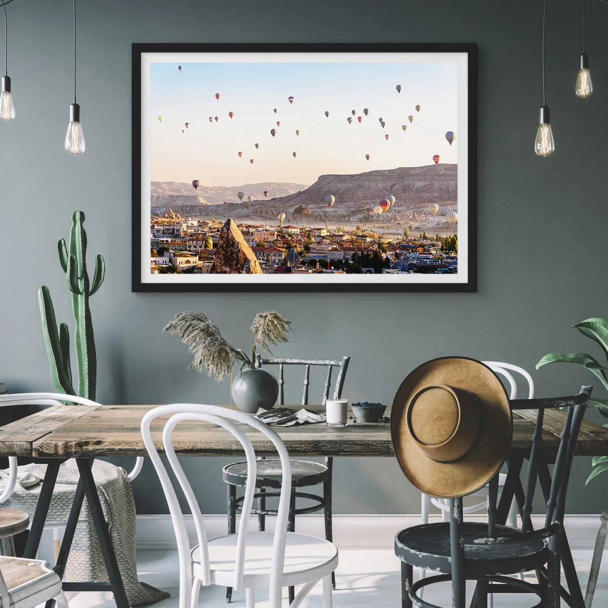 Plakat i sort ramme - Som skibe på himlen - 100x70 cm