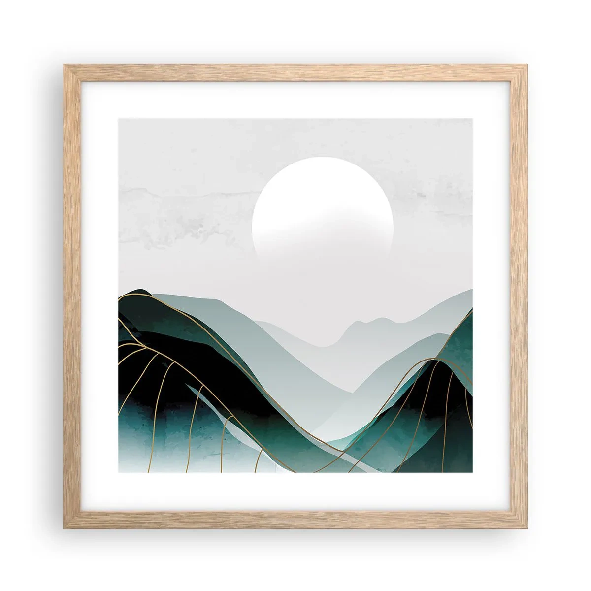 Plakat i ramme af lyst egetræ - I fuld majestæt - 40x40 cm