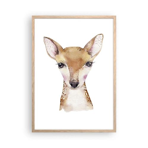 Plakat i ramme af lyst egetræ - Uskyldighedens natur - 50x70 cm