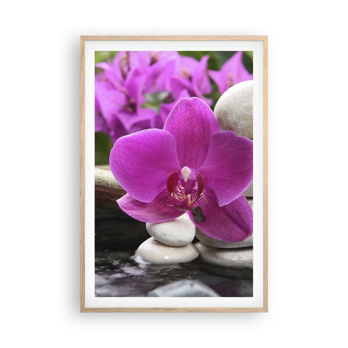 Plakat i ramme af lyst egetræ - Du hviler allerede - 61x91 cm