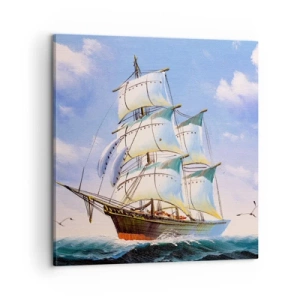 Lærredstryk - Billede på lærred - Stolt med vinden - 60x60 cm