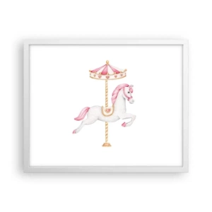 Plakat i hvid ramme - Han satte af sted med en hov - 50x40 cm