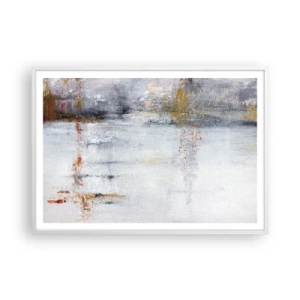Plakat i hvid ramme - Bag lufttæppet - 100x70 cm