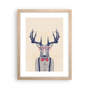 Plakat i ramme af lyst egetræ - Et underholdende ekstravaganza - 30x40 cm