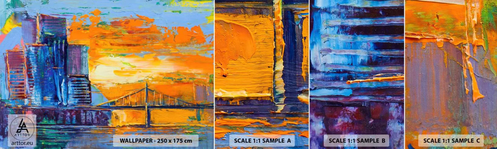 Prøve Fototapet Selvklæbende Deluxe Sticker - Kultur og natur - Abstraktion, By, Stykke - 100x30 cm