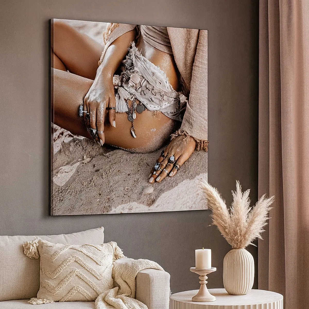 Lærredstryk - Billede på lærred - Kastet ud af bølgerne? - 30x30 cm