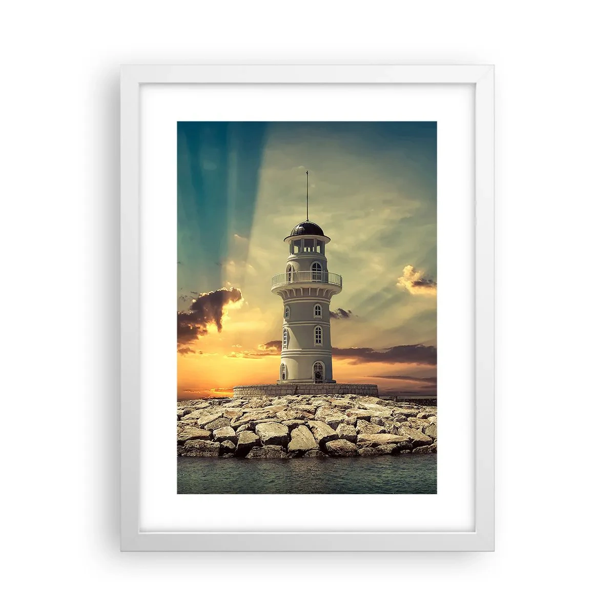 Plakat i hvid ramme - Lys - Godhed - Skønhed - 30x40 cm