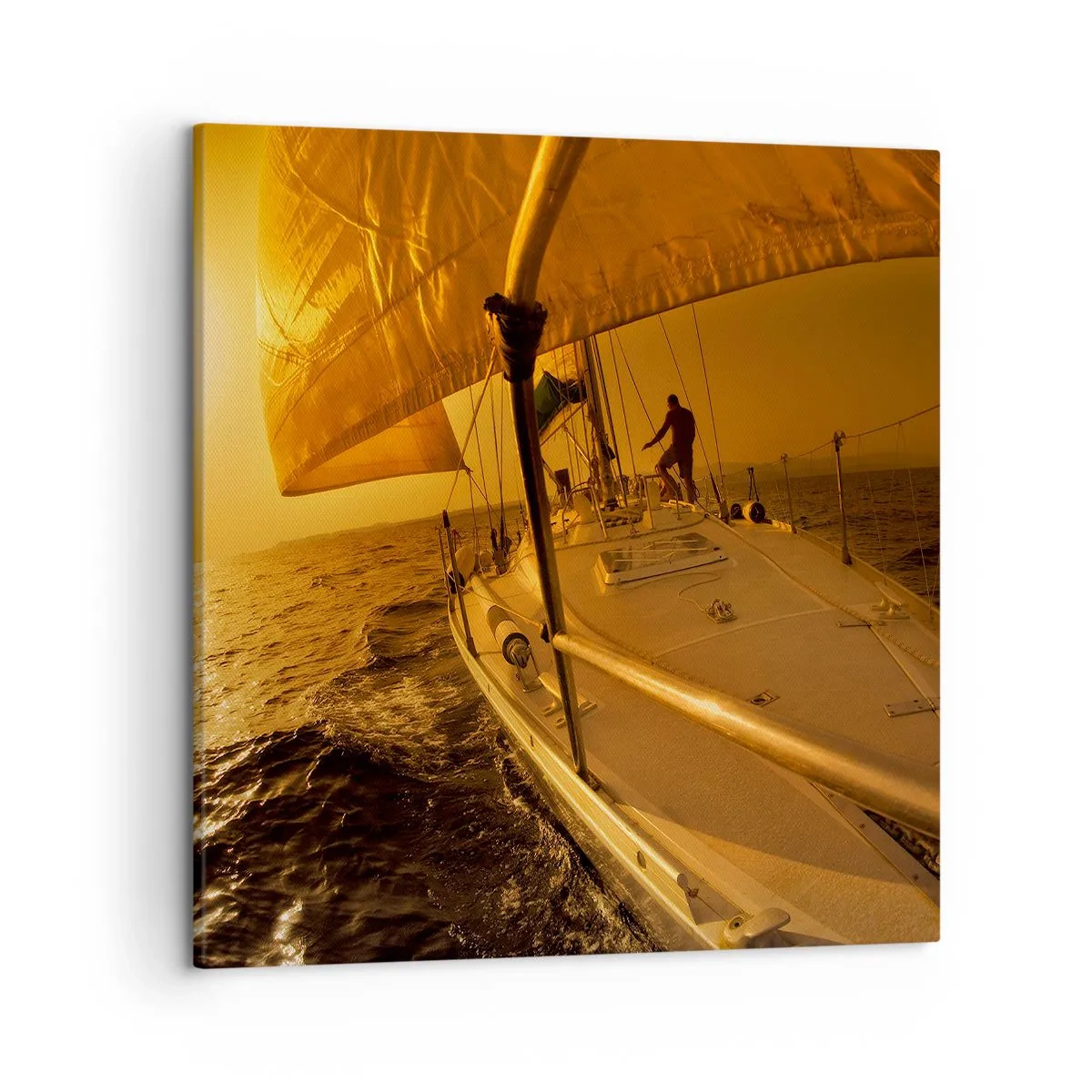 Lærredstryk - Billede på lærred - En gylden aften efter en broget dag - 50x50 cm