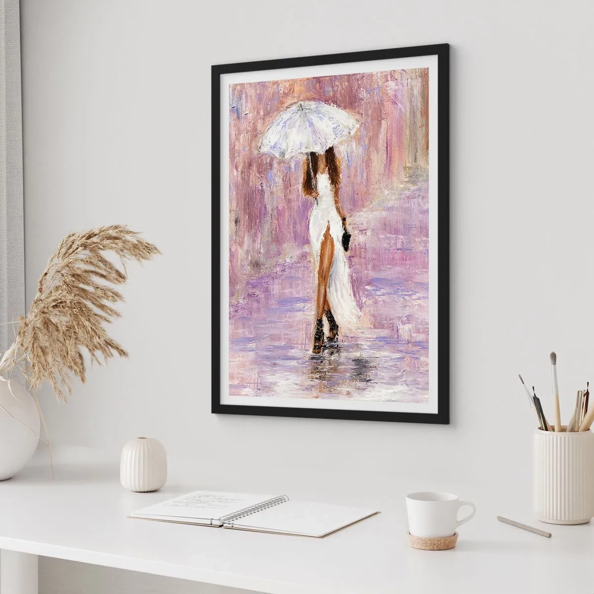 Plakat i sort ramme - I den syrenrøde regn - 40x50 cm