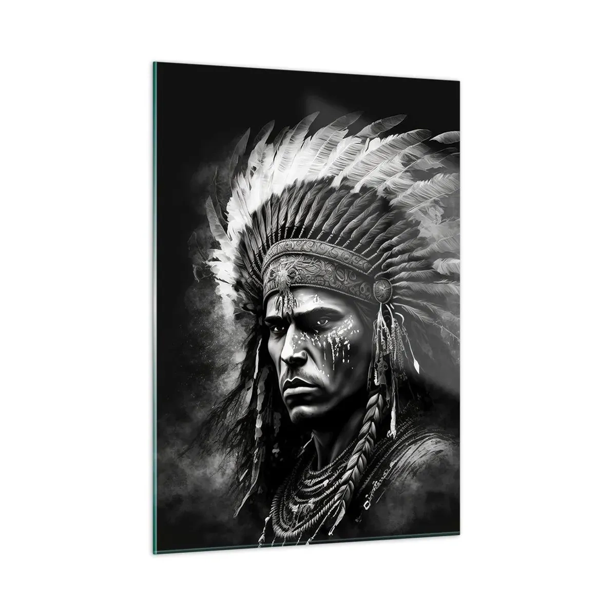 Billede på glas - Leder og kriger - 50x70 cm