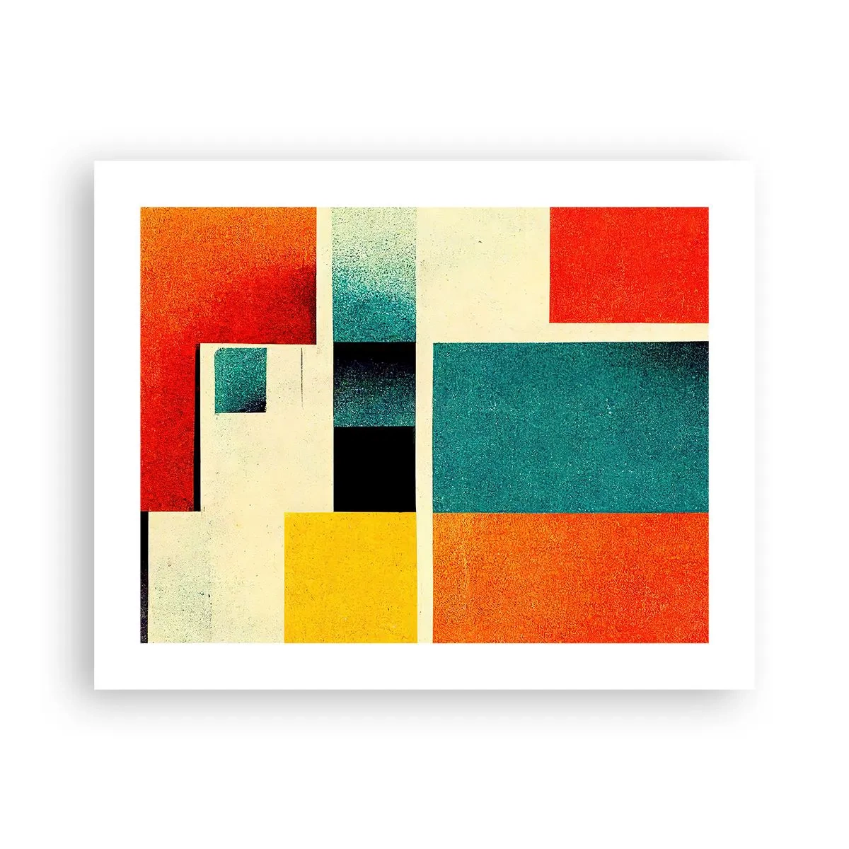 Plakat - Geometrisk abstraktion - god energi - 50x40 cm