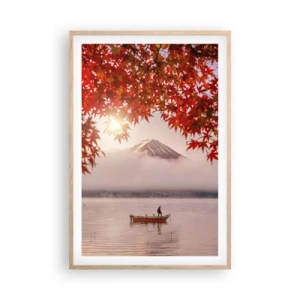 Plakat i ramme af lyst egetræ - I en japansk atmosfære - 61x91 cm