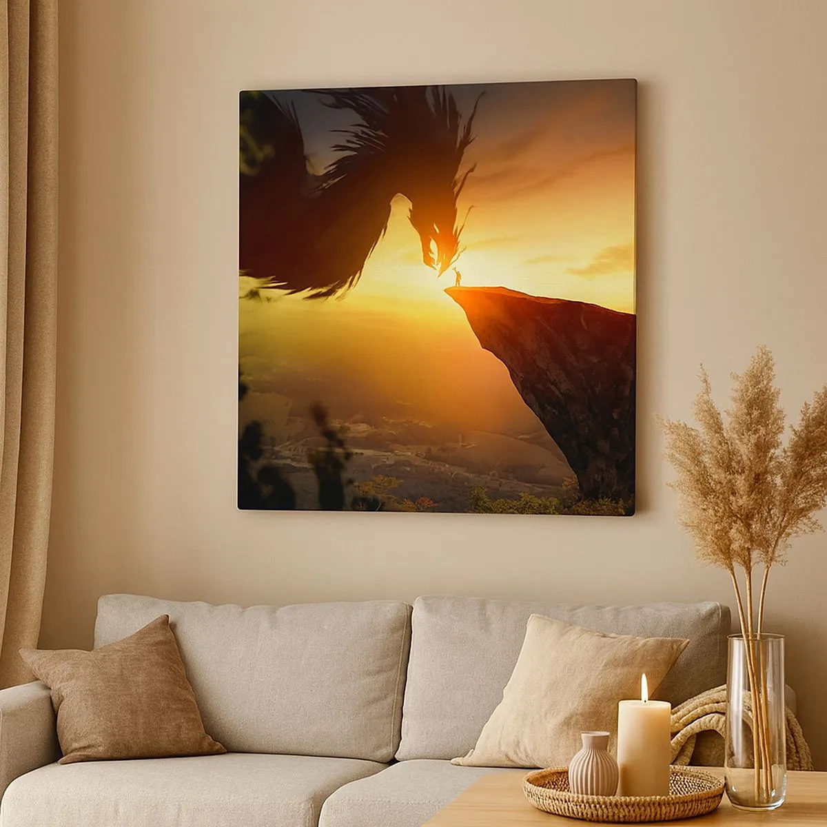 Lærredstryk - Billede på lærred - Dragedræber - 30x30 cm