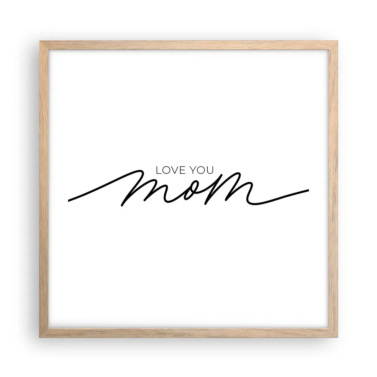 Plakat i ramme af lyst egetræ - Stor følelse - 50x50 cm