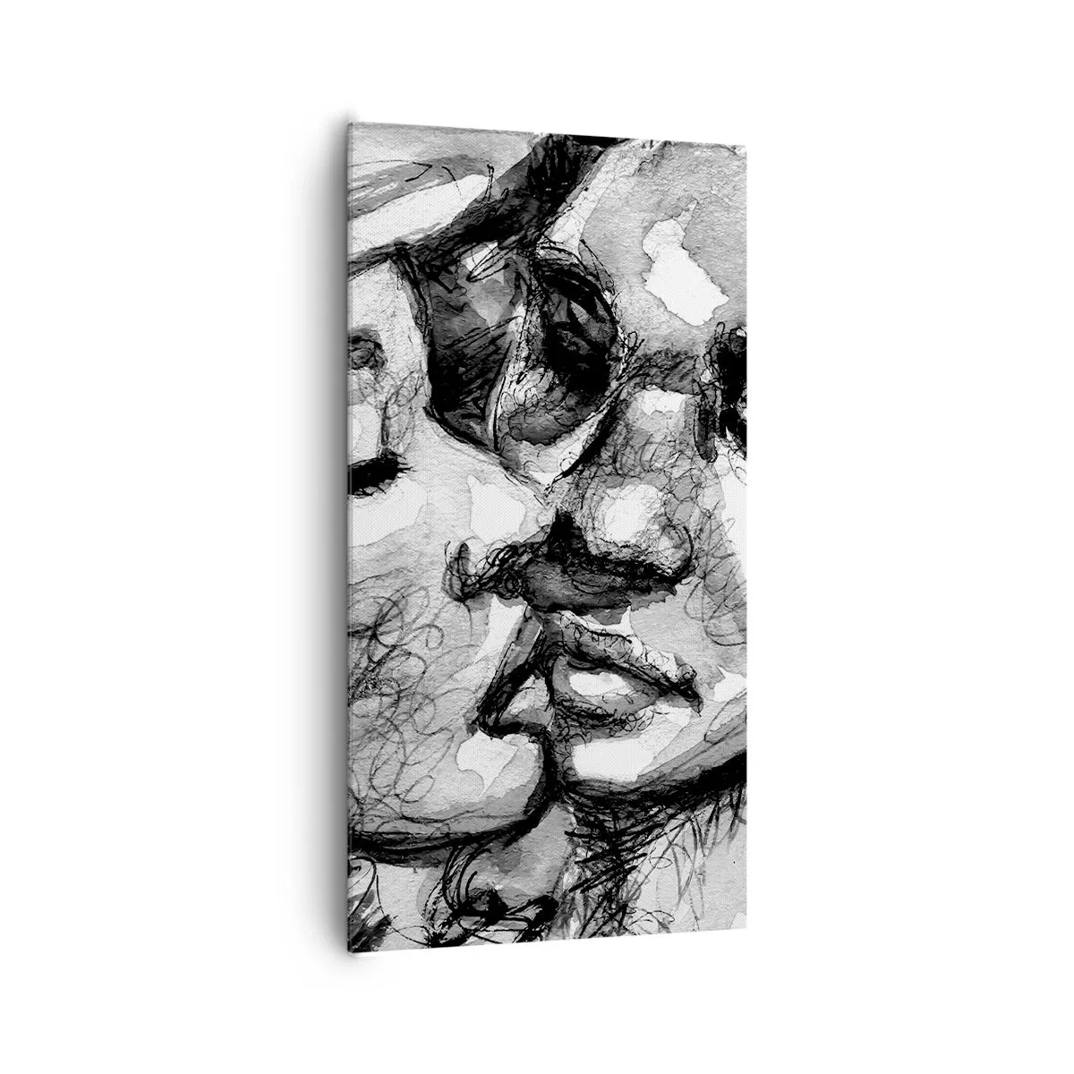 Lærredstryk - Billede på lærred - Et ømt øjeblik - 65x120 cm