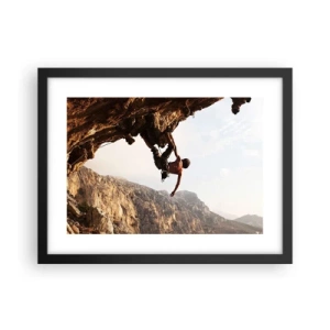 Plakat i sort ramme - Verden skrumpede ind i en håndfuld på en klippeskrænt - 40x30 cm