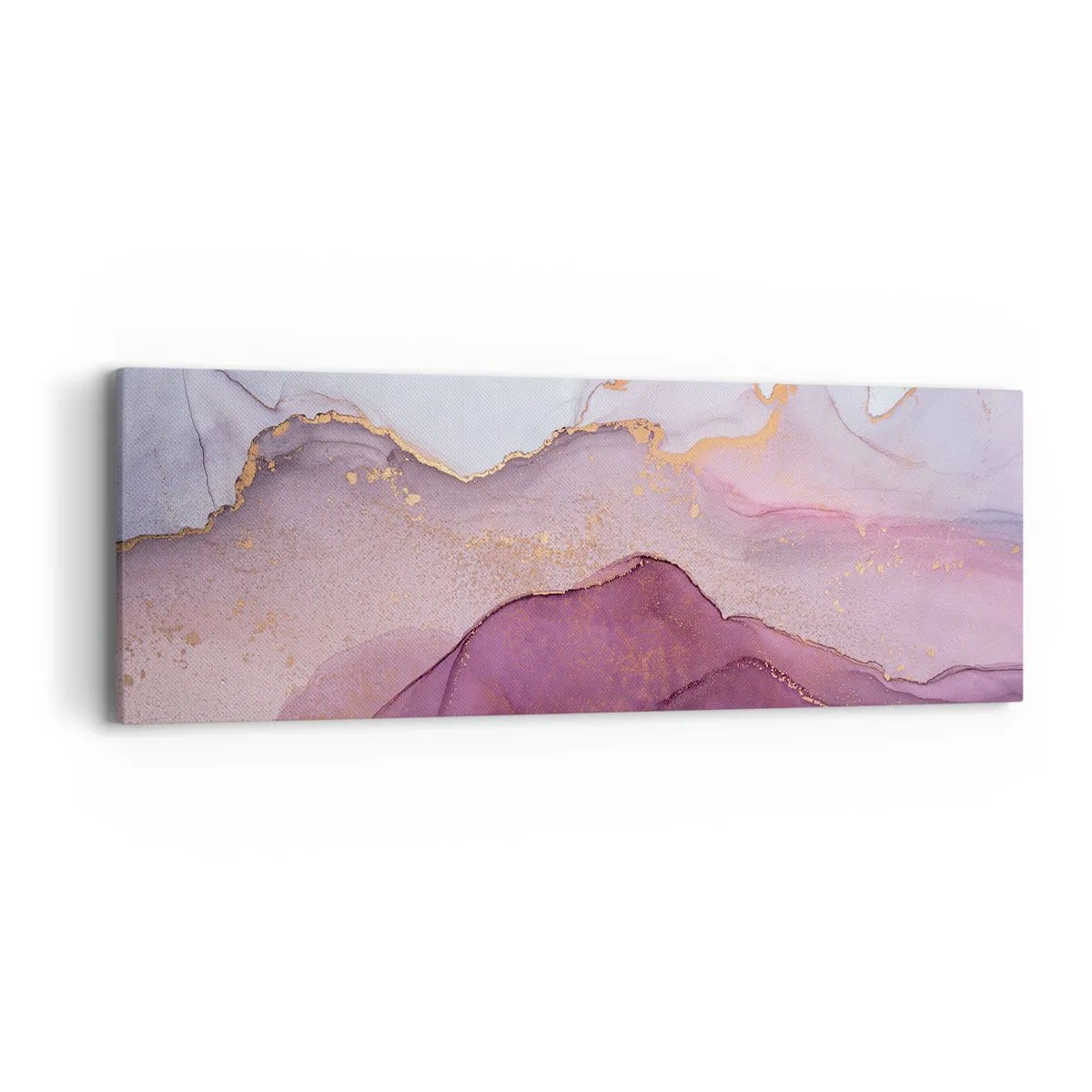 Lærredstryk - Billede på lærred - Lilla og violette bølger - 90x30 cm