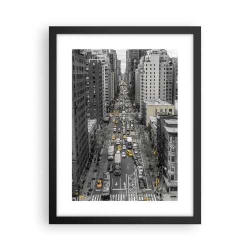 Plakat i sort ramme - Livet i New York - 30x40 cm