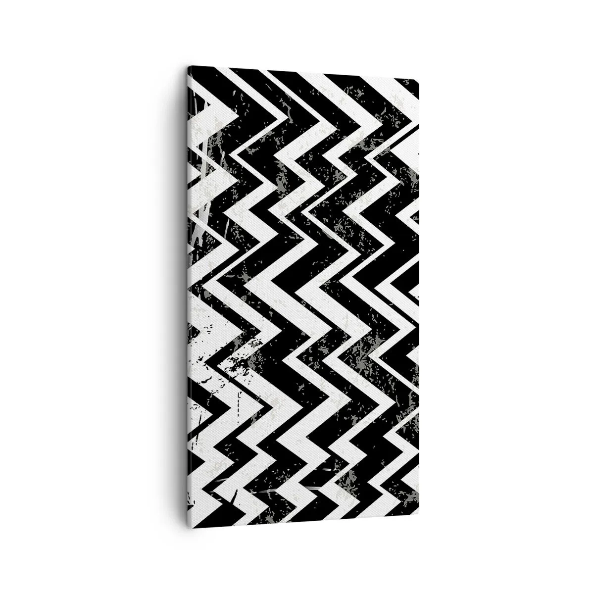Lærredstryk - Billede på lærred - Zig-hvid, zag-sort - 45x80 cm