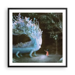 Plakat i sort ramme - Et fantastisk møde - 60x60 cm