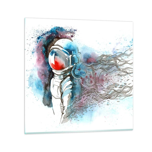 Billede på glas - Alene med kosmos - 50x50 cm
