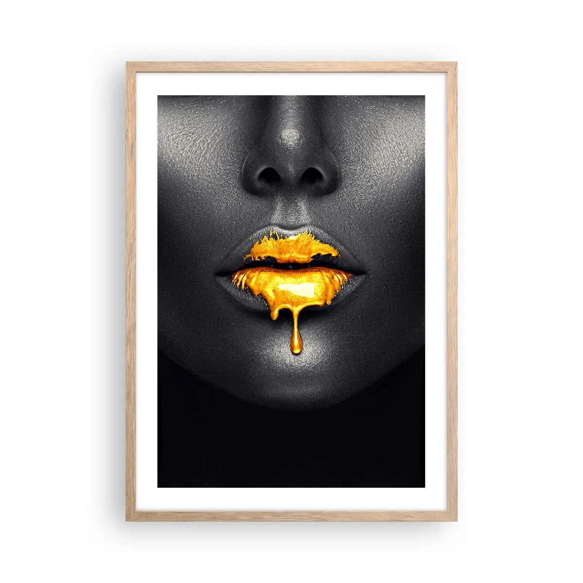 Plakat i ramme af lyst egetræ - Gyldenmund - 50x70 cm