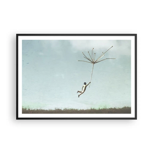 Plakat i sort ramme - Drager, blæsere, vind - 100x70 cm