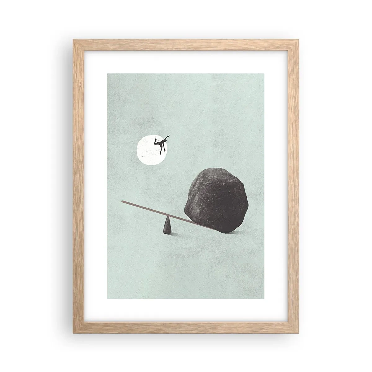 Plakat i ramme af lyst egetræ - En drøm går i opfyldelse - 30x40 cm