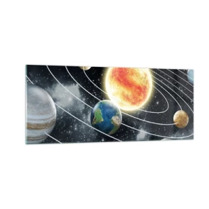 Billede på glas - Kosmisk dans - 100x40 cm