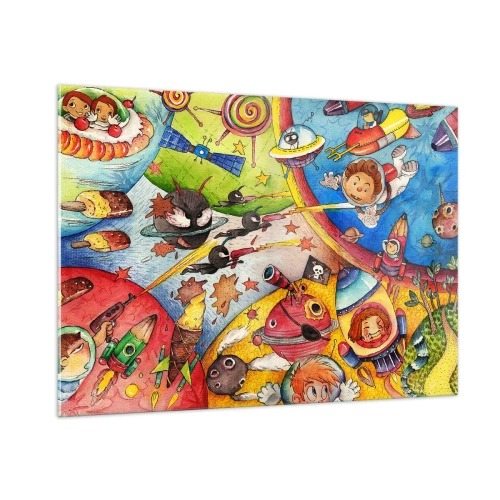 Billede på glas - Et storslået rumeventyr - 100x70 cm