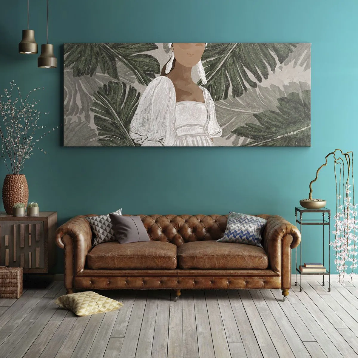 Lærredstryk - Billede på lærred - Eksotisk portræt - 100x40 cm
