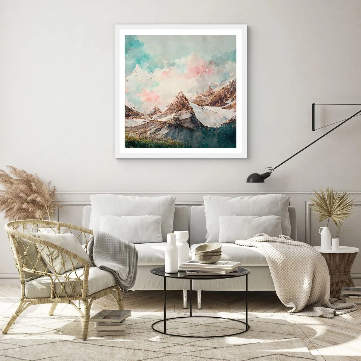 Plakat i hvid ramme - Stenede knive - 30x30 cm