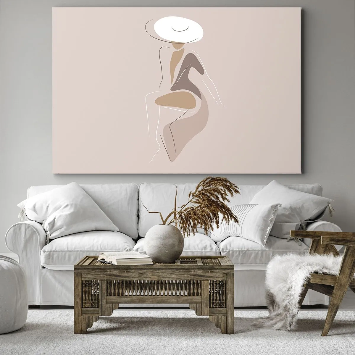 Lærredstryk - Billede på lærred - En dame, der skal være - 70x50 cm