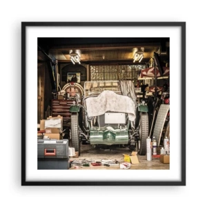 Plakat i sort ramme - Tilbage til fortiden - 50x50 cm