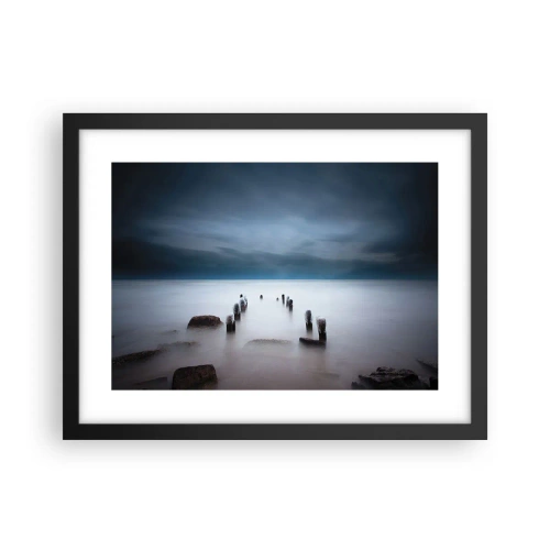 Plakat i sort ramme - En betænksom sø - 40x30 cm